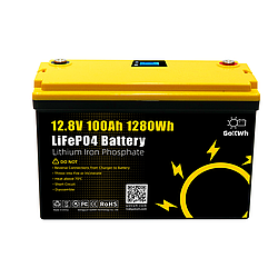 Аккумулятор LiFePO4 GoKwt 12V 100AH ​​1280Wh з екраном