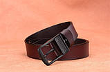 Шкіряний ремінь чоловічий із натуральної шкіри. Чоловічий ремінь для джинсів LFMB Чорний, фото 7