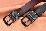 Шкіряний ремінь чоловічий із натуральної шкіри. Чоловічий ремінь для джинсів LFMB Чорний, фото 8
