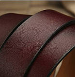 Шкіряний ремінь чоловічий із натуральної шкіри. Чоловічий ремінь для джинсів LFMB Чорний, фото 9