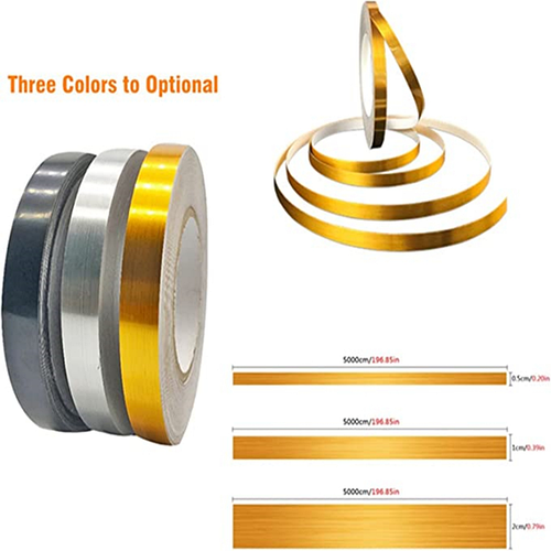 Декоративная лента, самоклеющаяся, универсальная, декор черная, золото ...