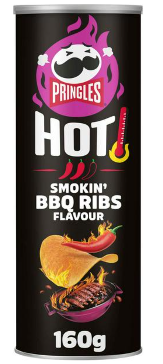Чіпси Pringles HOT Smokin’ BBQ Ribs 160г