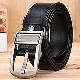 Шкіряний ремінь чоловічий із натуральної шкіри. Чоловічий ремінь для джинсів DWTS, фото 2