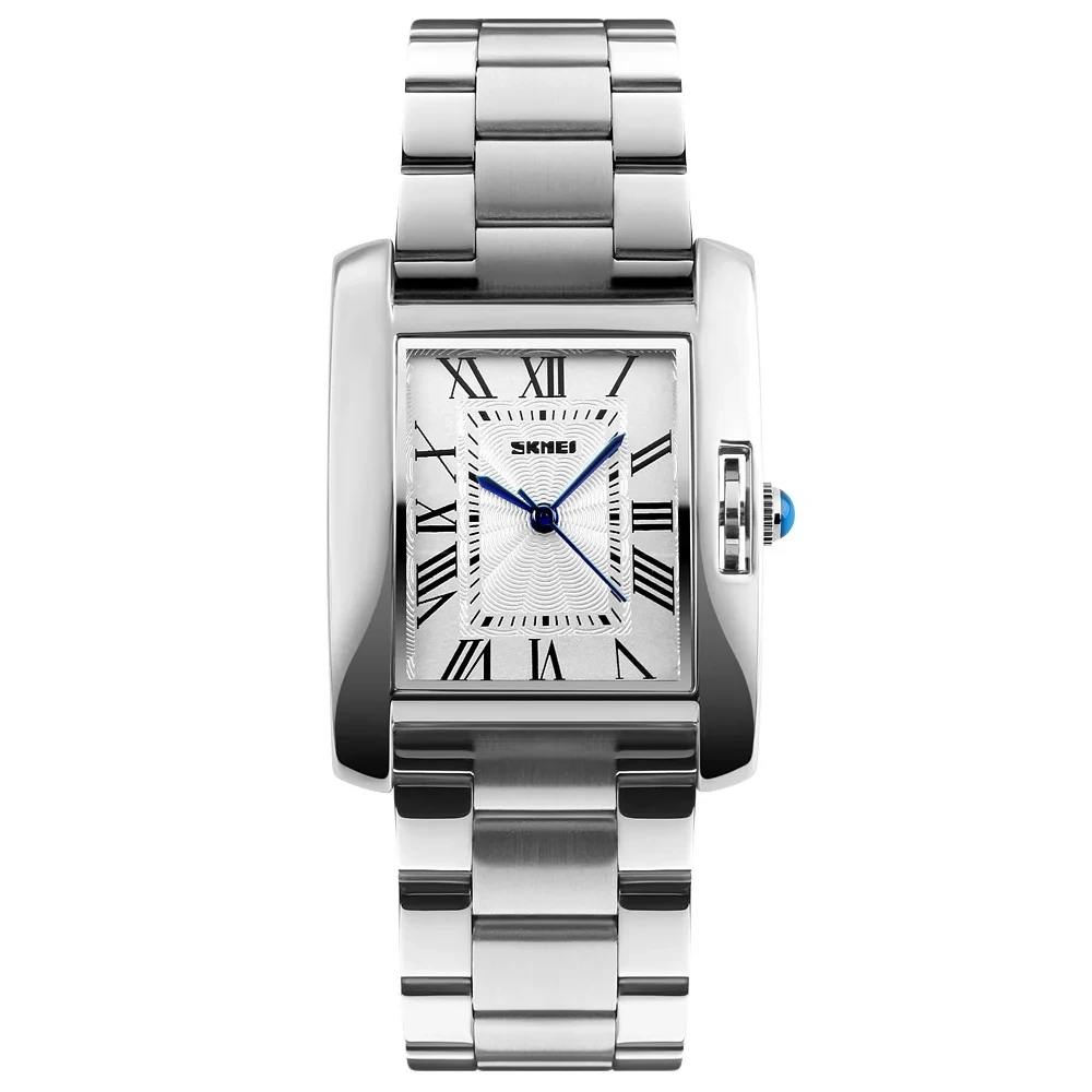 Жіночий прямокутний годинник Skmei 1284SI Silver