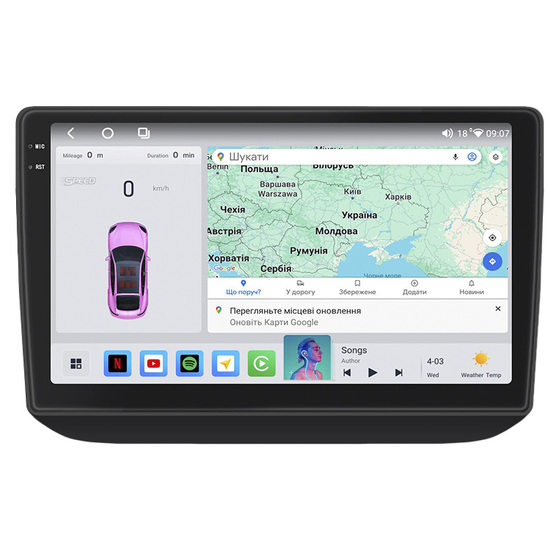 Штатна магнітола Lesko для Skoda Fabia II 2007-2010г 10" 4/64 QLED CarPlay 4G Wi-Fi GPS огляд 360 Prime 4 шт., фото 1