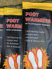 Одноразова хімічна грілка для ніг Foot Warmers, устілки з підігрівом одноразові, термоустілки у взуття, фото 4