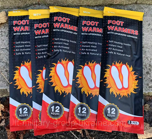 Одноразова хімічна грілка для ніг Foot Warmers, устілки з підігрівом одноразові, термоустілки у взуття, фото 1