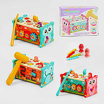 Розвиваюча іграшка-каталка "Сова" з пальчиковим лабіринтом, годинником та рибалкою TK Group 60639