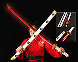 Катана меч для косплею Кьондзіро Ренгоку 103 см, Аніме Клинок розсікає демонів з підсвіткою, фото 6