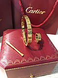 Cartier набір браслет Love з викруткою й кільце в лимонному золоті / Cartier браслет з викруткою й кільце, фото 3