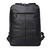 Шкіряний рюкзак чоловічий міський. Чоловічий рюкзак для ноутбука з натуральної шкіри Чорний, фото 6
