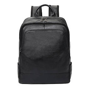 Шкіряний рюкзак чоловічий міський. Чоловічий рюкзак для ноутбука з натуральної шкіри Чорний