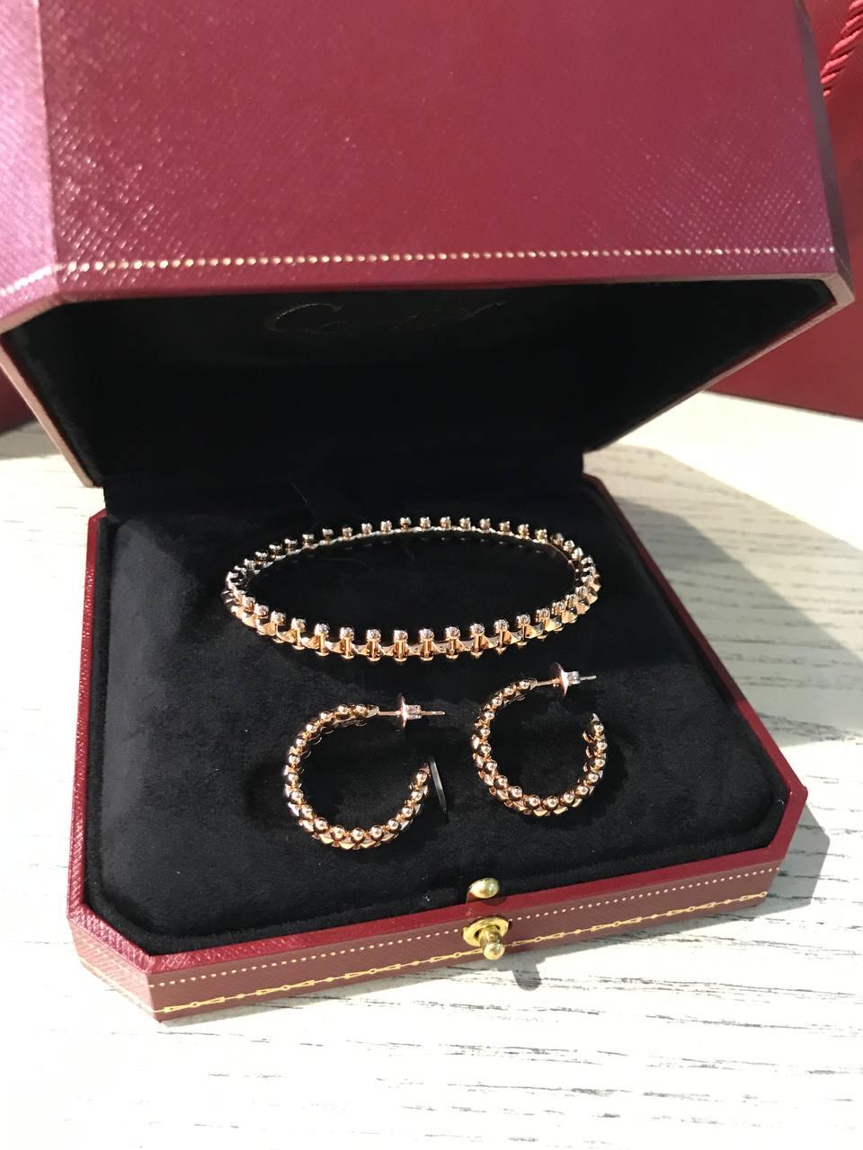 Cartier сережки в рожевому золоті/ Можна набором із браслетом Cartier