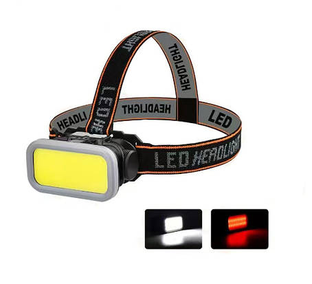 Ліхтар налобний YM-309-COB(white+red), Li-Ion акумулятор, ЗУ Type-C, фото 1