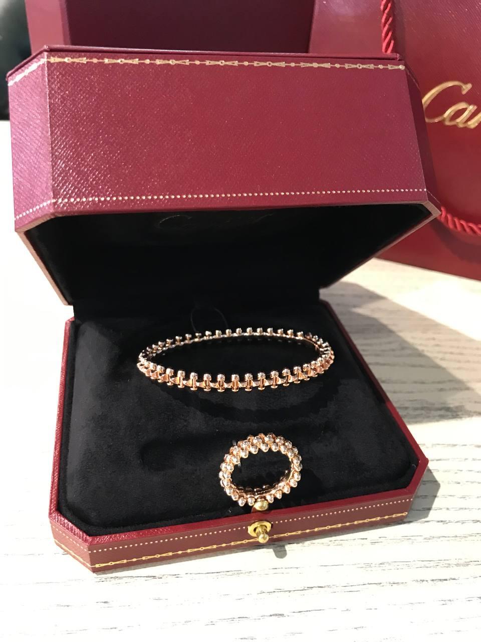 Cartier набір: браслет та каблучка у розовому золоті