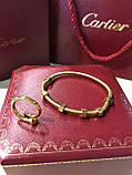 Cartier набір: браслет і кільце в лимонному золоті / Cartier браслет і кільце, фото 3
