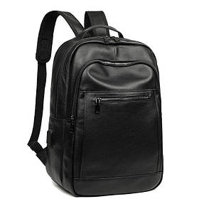 Шкіряний рюкзак чоловічий міський. Чоловічий рюкзак для ноутбука з натуральної шкіри Чорний