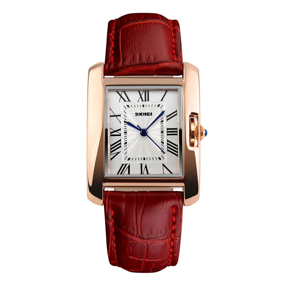 Жіночий прямокутний годинник Skmei 1085RD Red