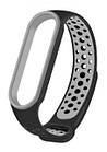 Силіконовий спортивний ремінець Mi Band 5/6/7, чорний/сірий