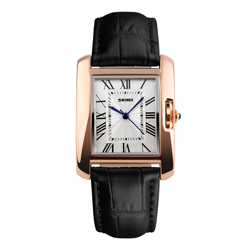 Жіночий прямокутний годинник Skmei 1085BK Black