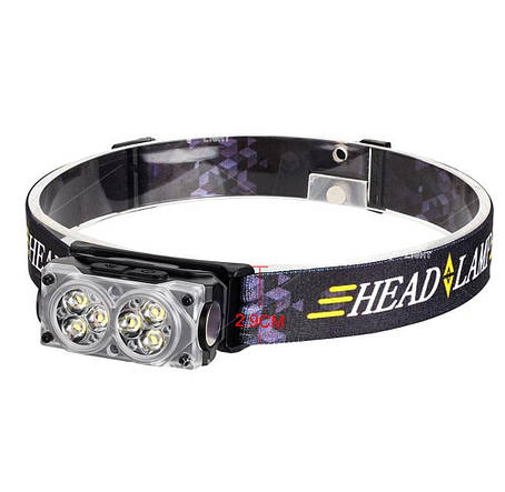 Ліхтар налобний YY-19D-6SMD, Li-Ion акумулятор, ЗУ Type-C, магніт, фото 1