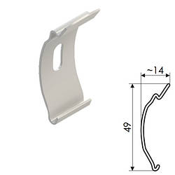 Кліпса для кріплення карнизу вертикальних жалюзі до кронштейну або стелі біла