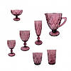 Набір склянок із кольорового скла 'Рубін' 350 мл 6шт Helios 6451, фото 3