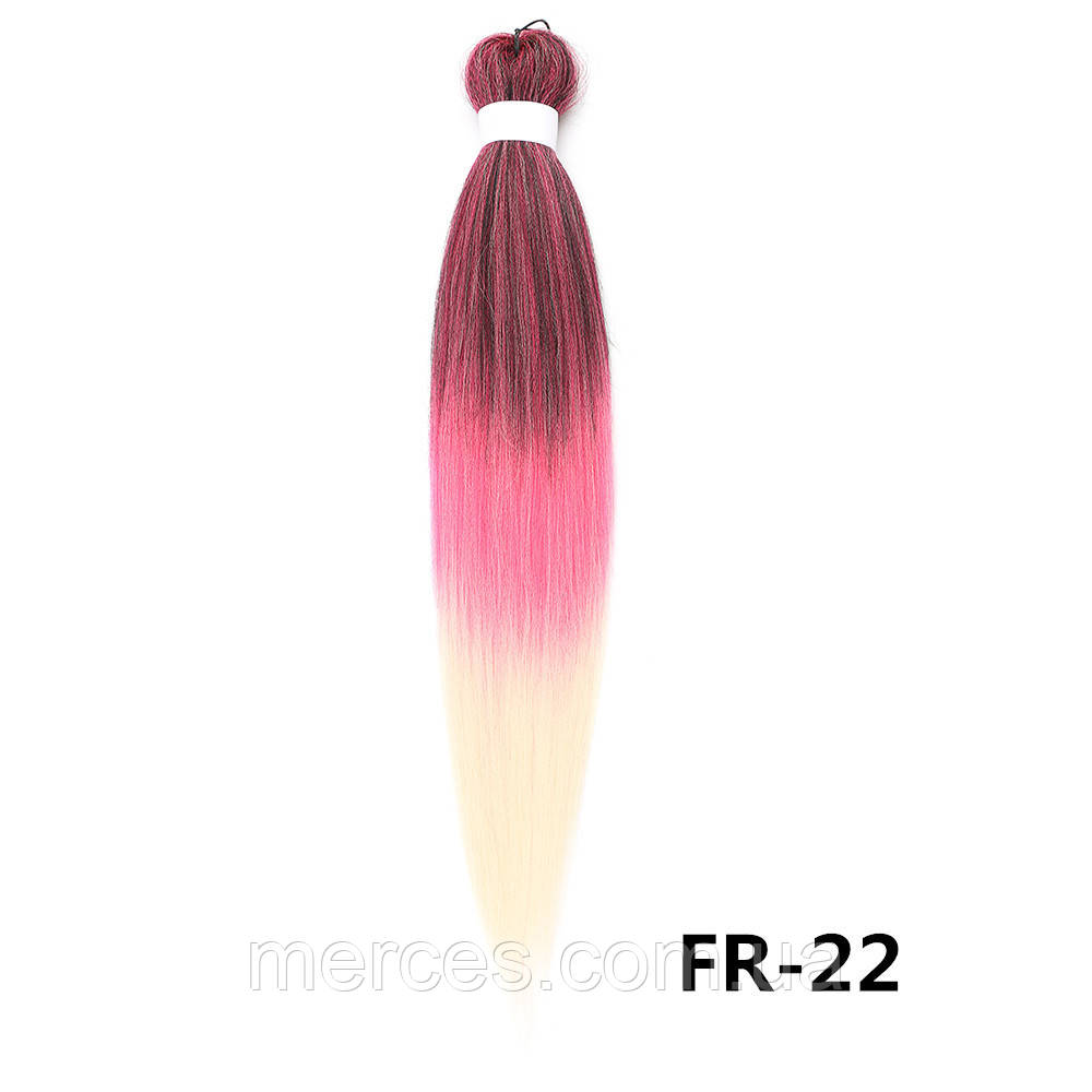 Канекалон Easy Braid омбре бордовий рожевий блонд Довжина 65 см Вага 90 грам Низькотемпературний 100-150°С FR-22