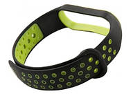 Спортивний ремінець для Mi Band 5/6/7 чорний/зелений