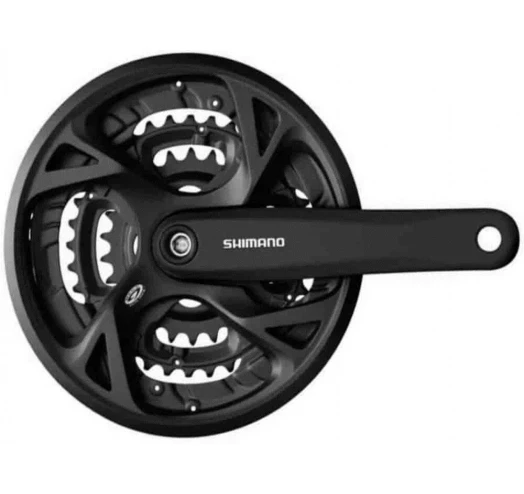 Шатуни на велосипед SQ Shimano 371 - 22/32/44T 9-шв. 170мм під квадрат чорний, фото 1