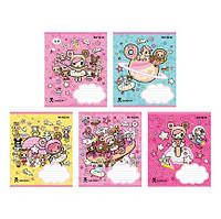 Зошит шкільний Kite 18 аркушів клітинка, УФ лак + глітер Tokidoki