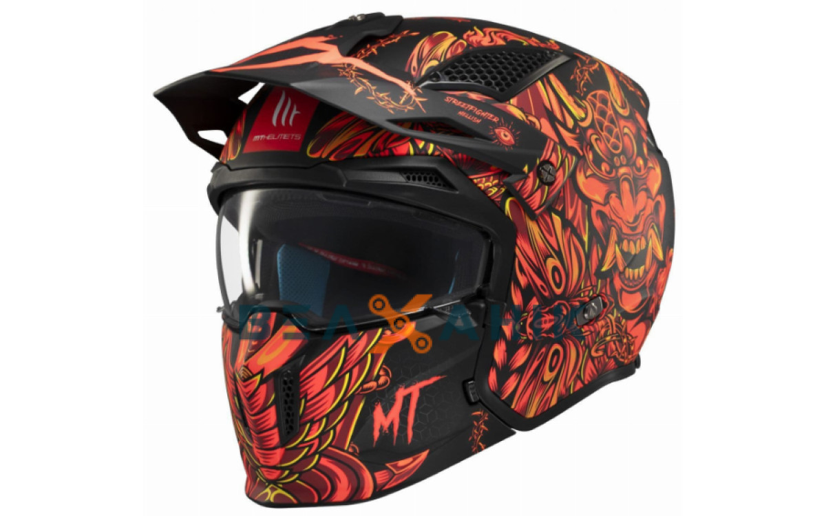 Шолом (напівлицевик) MT STREETFIGHTER SV Hellish B5 Matt Red [M], фото 1