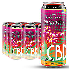Комбуча Маракуя + Канабіс  Mikki Brew CBD 500мл ж/б 12шт/ящ, Україна