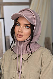 В'язаний комплект, капюшон і пов'язка з козирком