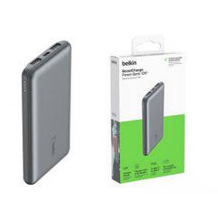 Акумулятор портативний літій-іонний Power Bank Belkin 10000 мА·год, 15 Вт, 2хUSB-A/USB-C, сірий