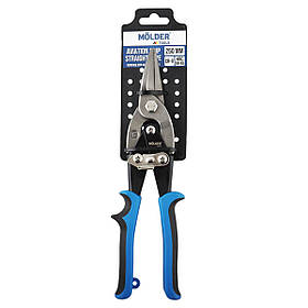 Ножиці по металу прямі 250мм, двокомпонентна ручка Molder MT49225