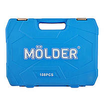 Набір головок з тріскачками 108 од 1/2", 1/4", CR-V Molder MT60108, фото 4