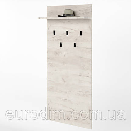 Вішалка на стіну Еверест Соната-600 60х130 см дуб крафт білий (DTM-2727), фото 2