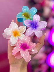 ЗЗаколка-краб для волосся "Гавайська квітка" рожевий