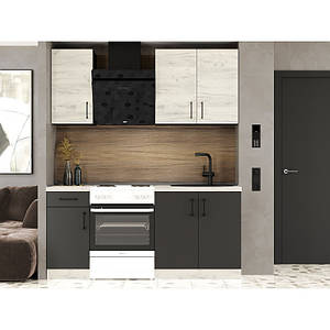 Кухня модульна Еверест Оптіма набір №1 Дуб крафт білий+Антрацит 1,8 м (без стільниці) (DTM-5689)