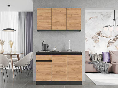 Кухня модульна Еверест Оптіма набір №5 Дуб крафт золотий 1,2 м (без стільниці) (DTM-5711)