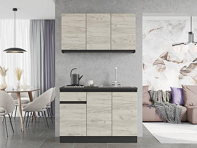 Кухня модульна Еверест Оптіма набір №5 Дуб крафт білий 1,2 м (без стільниці) (DTM-5712)