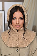 Капюшон з екохутра "Тедді" колір бежевий