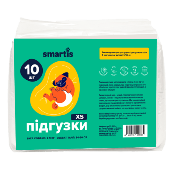 Підгузки Smartis для собак (дівчаток) 2-9 кг, размер XS, 34-50 см, 10148, 10 шт, фото 1