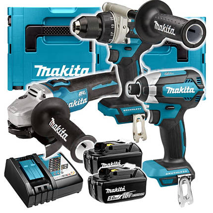 Професійний набір інструментів Makita DLX3155TJ (DDF486, DTD153, DGA504) : дриль-шуруповерт, ударний гвинтоверт,болгарка, фото 1
