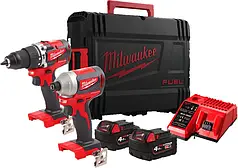 Професійний набір акумуляторного інструменту Milwaukee M18 CBLPP2A-402C : шурупокрут, гайкокрут