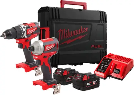 Професійний набір акумуляторного інструменту Milwaukee M18 CBLPP2A-402C : шурупокрут, гайкокрут, фото 1