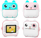 Фотоапарат принтер C 64270 7P Bluetooth, підтримка TF карти, фото, відеозапис, друк, ігри, кольоровий екран, фото 5