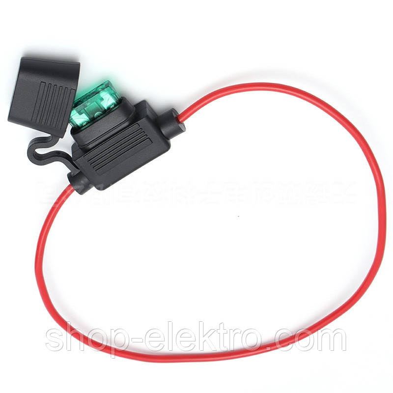 Роз'єм тримач запобіжника FUSE П - образного, з кабелем 2мм2 (14AWG)., фото 1