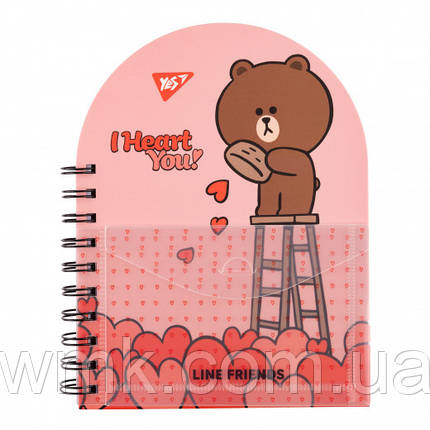 Блокнот YES В6+/100 подв. cпіраль з пласт. кишенею  Line Friends , крапка
  151791, фото 1